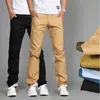 Wholesale-2016 New Fashion Mens Straight Cargo Pants Chinos Men Casual Slim Fitness Summer Khaki Army Green Trousers Free shipping