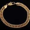 Mens Thick Tight Link 24k Yellow Gold Filled Finish Miami Cuban Link Chain and Bracelet Set 1 0cm wide 24 inches 9 inches288z