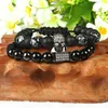 Wholesale 10pcs/lot 8mm Best Quality Matte Agate And Obsidian Stone With Clear Cz Black Skull Macrame Bracelet For Men