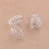 100Pcs DIY Silver Spiral Bead Cages Pendants Jewelry Findings Handmade Components,Jewelry Making Charms,15X14MM,25X20MM,30X25MM