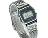 Alipower Vintage Womens Män Rostfritt Stål Digitalt alarm Stopwatch Armbandsur Freeshipping