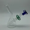 4" inch Mini Beaker Bongs With free colored glass bowl & Keck Clips Oil Rigs Glass Bongs water pipes glass handle pipe