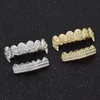 Hip Hop 18K Gold Plated Teeth Grillz Set Top Bottom Mouth Teeth Grills Fashion Removable Dental Grills Jewelry