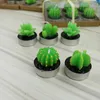 Hot Sale Green Succulent Vlamloze Kaarsen Zakka Potplanten Vorm Geurende Kaars Lamp Kerstfeest Decoraties Kaarsen Benodigdheden