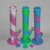 2 pcs bongos de silicone de silicone bong com acessórios de vidro misturar cor silicon oil rig tubo de água de vidro