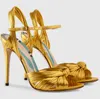 2017 femmes couleur dorée sandales chaussures de fête d'été sexy poisson orteil célébrité chaussures gladiateur sandales tête de serpent rose talons hauts