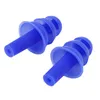 1 par azul espiral sólido conveniente silicone plugues de orelha com casos anti barulho roncando tampões de ouvido confortáveis ​​para o sono redução de ruído