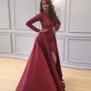 Robe de bal brillante et lourde, perlée à la main, gaine, manches longues, Illusion, haut de styliste, Sexy, sur mesure, robes de soirée fendues sur le côté