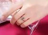 S925 Silver Wedding Anel Ring 18K Real White Gold Plated Cz Diamond 4 Prong Engagement Wedding Bridal Ring Women229n