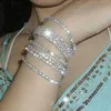 Sparkly Rhinestones Stretch Bangle Wedding Armband Brud Smycken Gratis Frakt Billiga Armband för Bride Party Evening Prom Dress