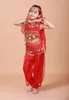 Ручной работы дети танцевальные костюмы живота девушки болливудские индийские характеристики дети живота танцующие брюзки ткань целый набор 7шт