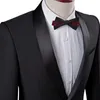 Black Groom Tuxedos do noszenia ślubnego z noszeniem dwuczęściowym szalikiem lapy fit fit Groomsmen Suit niestandardowe Mężczyźni Suits Pants4276458