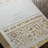 свадебные приглашения лазерная резка свадебные приглашения китайские свадебные приглашения 4шт поздравительные открытки с этикеткой Inside и Envelope