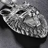 Hot Selling Biker Wild Wolf Head Pendant Rostfritt Stål Stora Cool Mäns Cool Smycken Kedja Halsband