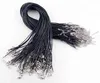 1mm 15mm 2mm 3mm 100pcs Black adjustable Genuine REAL Leather Necklace Cord For DIY Craft Jewelry Chain 18039039 with Lobst8502639