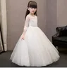 2017 Sequin Lace Tulle Flower Girl Dress Ankle Length Princess Ball Gown Party Wedding Dress Girls first communion Dresses