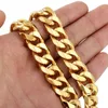 Top Quality High Polished Titanium Curb Fashion Jewelry CUBAN LINK CHAIN Necklace For Men 60cm Gold Silver