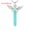 musiling Jewelry Fairy Hexagon Prism Angel Pendant Necklace Chain Pendulum Natural Stone Reiki Charms Fashion Jewelry For Women