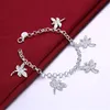 Wholesale - lowest price Christmas gift 925 silver Bracelet+Earring set S17