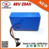 Powerful Electric Bike Lithium ion Battery 48V 29Ah for Motor 500W - 2400W with 2A Charger Free Shipping