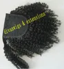 Chic Bun Puff Upo Afro Kinky Krullend Paardenstaart Braziliaanse Virgin Haar Wrap Rond Paardenstaart Haarstuk 100G-160G Natuurlijke Zwart 1B