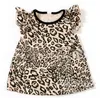 Kids T Shirts Girls Print Summer Shirts Children's Lace Fly Sleeve Blouse Leopard Cotton T-Shirt Floral Stripe Tees Baby Kids Clothes B2364
