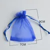 100 pcs 7x9 9x12 10x15 13x18cm Organza Organza Bolsas De Embalagem de Jóias Sacos De Casamento Decoração Decoração Drawable Bolsas Presentes Bolsas De Presente 24 Cores