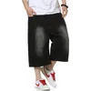 Atacado-verão Estilo Hip Hop Baggy Solto Calças Impressa para Homens Denim Jeans Shorts Mens Shorts Plus Size 30-46 FS4941