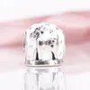 Authentic 925 Sterling Silver Snow Globe, Branco Esmalte Charme Fit DIY Pandora Pulseira E Colar 791228EN12