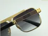 Neue Herren-Marken-Sonnenbrille, Lederrahmen, vergoldete Brille, Stil, Metalldesign, Vintage-Sonnenbrille 81060, UV400-Linse, Top-Qualität