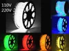 LED -stroken 100m 2 draadronde LED -touwlichten kristalhelder PVC Tube IP65 Waterbestendige flexibele vakantie kerstfeest Decoratieverlichting