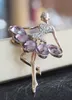 New popular beautiful wedding dancing girl brooch wholesale handmade rhinestone flower color skirt brooch brooches for wedding