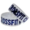 1PC CrossFit A to Z 실리콘 고무 손목 밴드 1 인치 와이드 스포츠 선물 Debossed 및 색상으로 채워짐