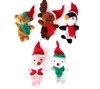 Nya julhandfingerdukar Tygduk Santa Claus Snowman Animal Toy Baby Educational Finger Puppet