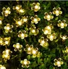 Stringhe solari 50 LED Luci decorative in fiore Fiore Fata bianca impermeabile Giardino esterno Natale luce solare a led