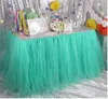 Wedding Birthday Party Table Tulle Tutu Spódnica 2017 Custom Made 91.5 * 80 cm Moda Home Decor Stół Spódnica Wakacyjna Festiwal Party Tablecloth