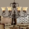 Chandeliers Island Country Vintage Style Chandeliers Flush Mount Ceiling Pendant Lamps E27 Painting Lighting Fixture Lamp Glass Lampshade