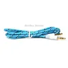Плетеная Ткань Аудио AUX кабель для телефона 1M Цветной 3,5 мм штекеров стерео аудио кабелей Шнура универсального