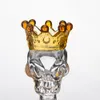 Partihandel Stor Storlek Skalle Style Herb Holder Röktillbehör med Crown Glass Bowl 14mm 19mm Man Joint Slide för Bong