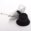 Schwarz Gothic Frauen Steampunk Getriebe Flügel Uhr Schmetterling Min Top Hut Spitze Haarspange Headwear Cosplay Zubehör