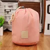 Novo Coreano elegante grande capacidade Barril Shaped Nylon Wash Armazenamento Organizador de Viagem Saco de Maquiagem Cosméticos Bolsa Para As Mulheres