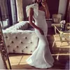 エレガントなホワイトイブニングドレス2018ワンショルダーサテンマーメイドウエディングドレス床の長さのカクテルパーティードレス女性安いフォーマルウェア