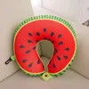 Oreiller en forme de U en forme de Fruit, coussin de Protection du cou en nanoparticules, oreiller de Massage de voyage en voiture, coussin de fruits 3D de préférence