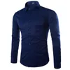 Men's Casual Shirts Wholesale Pink Shirt Men Chemise Homme Fashion Long Sleeve Slim Fit Business Mens Dress Causal Solid Color Shirts1