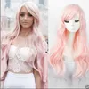 100% Brand New Alta Qualidade Moda Imagem full lace wigsLong Preto Encaracolado Ondulado Anime peruca Cosplay frete grátis