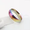 Edelstahl Regenbogenringband farbige einfache Ringe Damen Herren Mode Schmuck Will und Sandy Gift