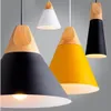 Nordic led hanglampen eetkamer opknoping lamp moderne kleurrijke restaurant keuken koffie slaapkamer hout eiland verlichting