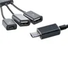 100 sztuk / partia * 3 w 1 Micro USB OTG HUB Złącze kablowe Splitter 3 Port Micro USB Ładowarka ładowania do Samsung Google Nexus Nowy