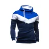 Wholesale- New Patchwork Men Hoodie Sweatshirt Slim Warm Coat Pullover Hooded Outwear