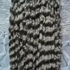 Grå hår väv Brasilianskt hårväv buntar 200g Brasiliansk Kinky Curly Virghow Gray Curly Weave Human Hair 2st